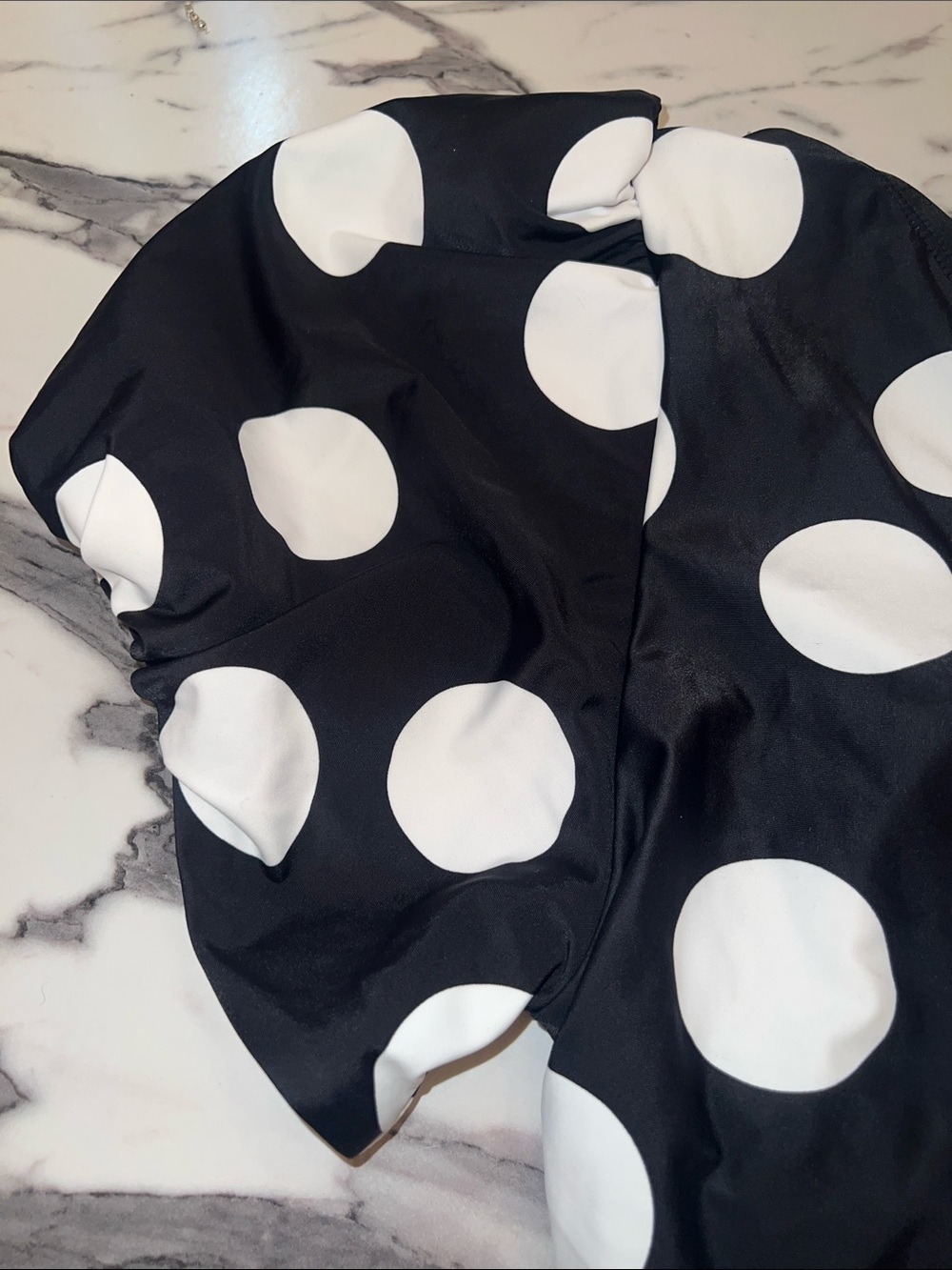 TABITHA BROWN Polka Dot & Stripe Black/White Tie-Front One-Piece Swimsuit - Picture 7 of 9